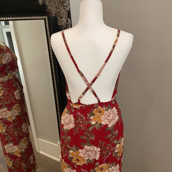 NEW ✨ Reformation Floral Wedding Party Event Ila Midi Maxi Wrap Red Dress Large - Picture 5 of 9